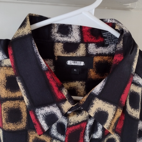 Genelli Men's XL Silk Vintage Shirt Geometric - Picture 3 of 7